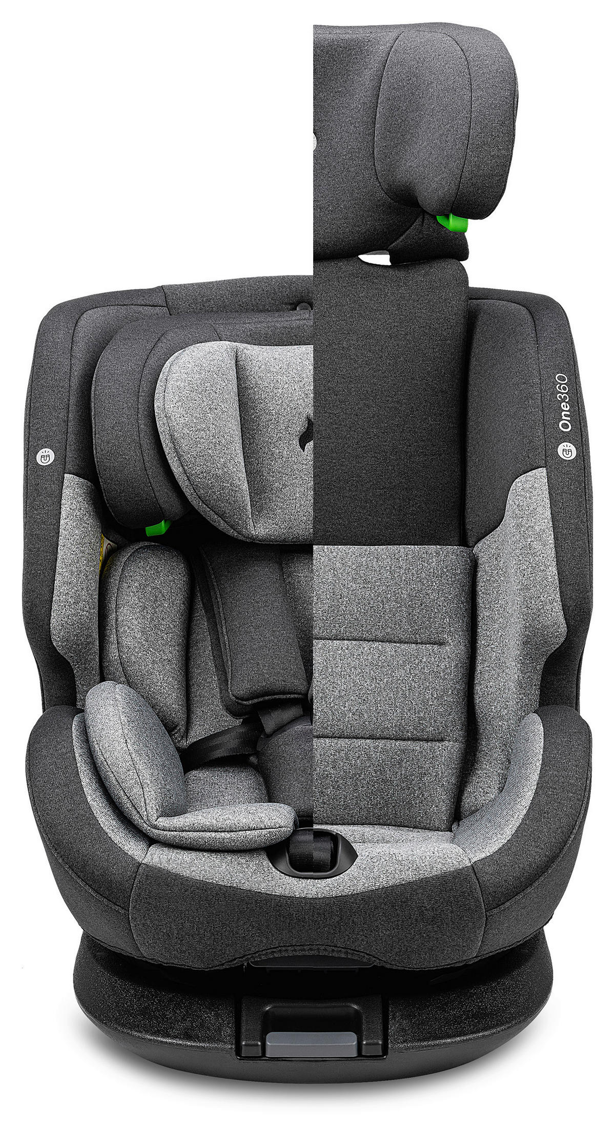 OTOČNÁ AUTOSEDAČKA - šedá/světle šedá, Basics, textil/plast (43/58/48cm) - Osann