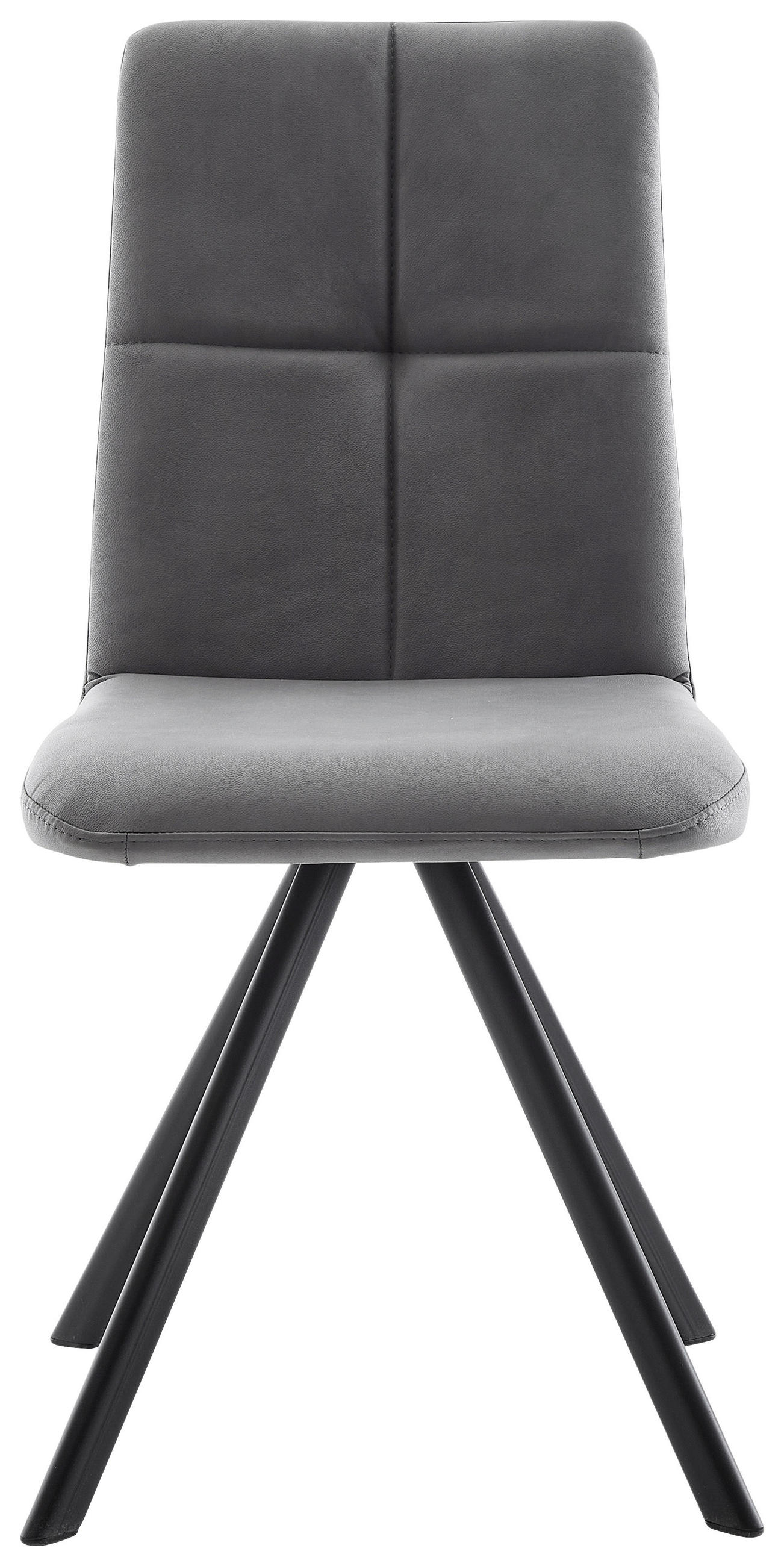 STUHL beschichtet Schwarz, Dunkelgrau  - Dunkelgrau/Schwarz, MODERN, Textil/Metall (47/92/60cm) - Cantus