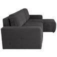 ECKSCHLAFSOFA  mit Cord Schieferfarben  - Schieferfarben/Schwarz, KONVENTIONELL, Textil (248/146cm) - Xora