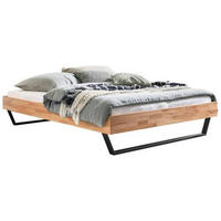 BETT 180/200 cm  in Anthrazit, Kernbuche  - Anthrazit/Kernbuche, KONVENTIONELL, Holz/Metall (180/200cm) - Hasena