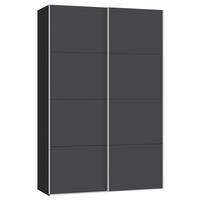 SCHWEBETÜRENSCHRANK 152/236/65 cm 2-türig Anthrazit, Schwarz  - Edelstahlfarben/Anthrazit, Design, Holzwerkstoff (152/236/65cm) - Boxxx