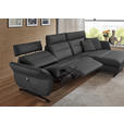 ECKSOFA in Echtleder Anthrazit  300/157 cm  - Anthrazit/Schwarz, Design, Leder/Metall (300/157cm) - Dieter Knoll