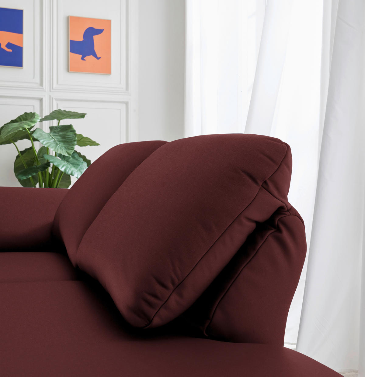 RÉCAMIERE in Echtleder Rot  - Chromfarben/Rot, Design, Leder/Metall (209/85-109/95-16cm) - Dieter Knoll