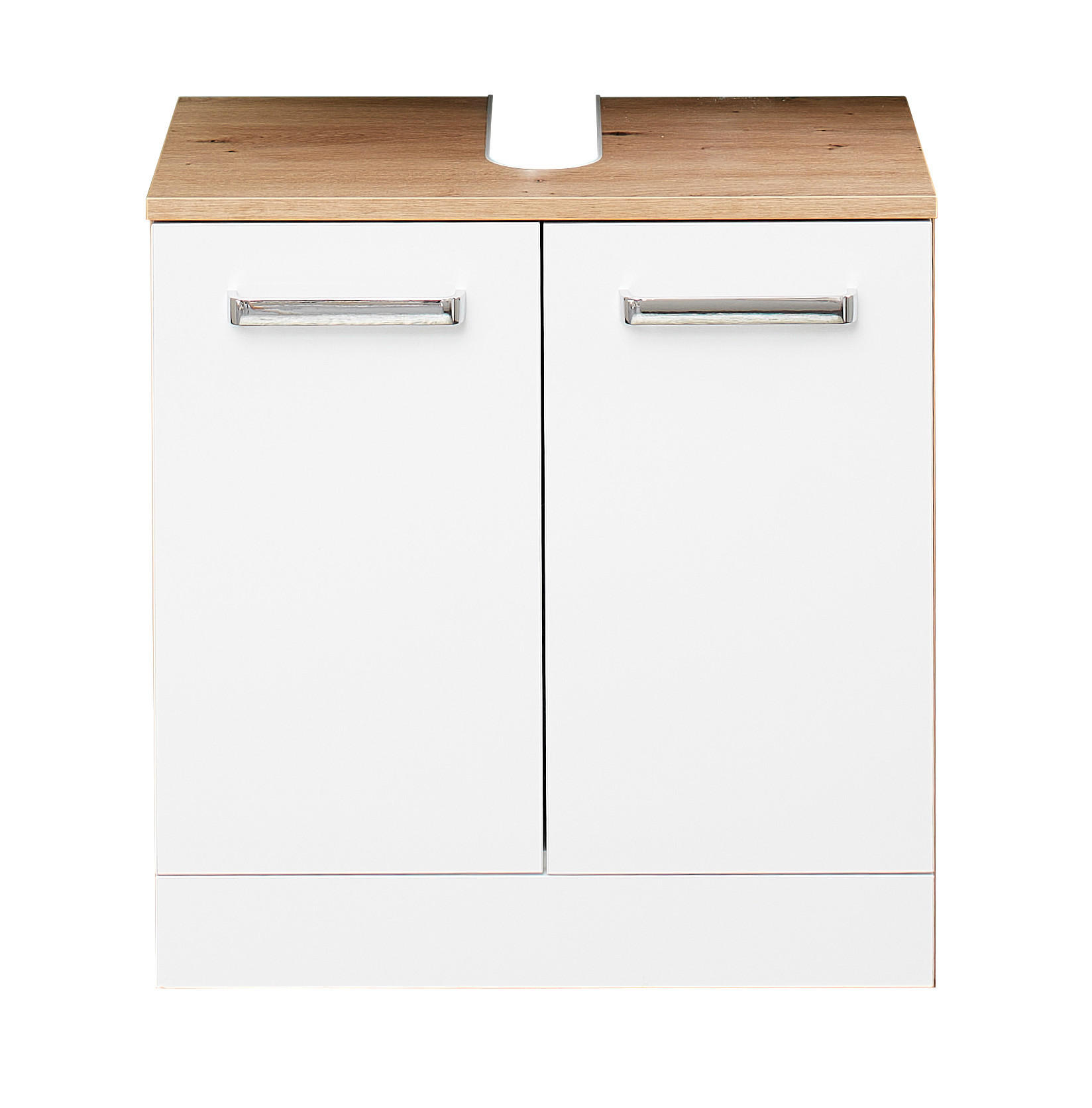 WASCHBECKENUNTERSCHRANK 55/56/33 cm  - Chromfarben/Eiche Artisan, KONVENTIONELL, Holzwerkstoff (55/56/33cm) - Xora