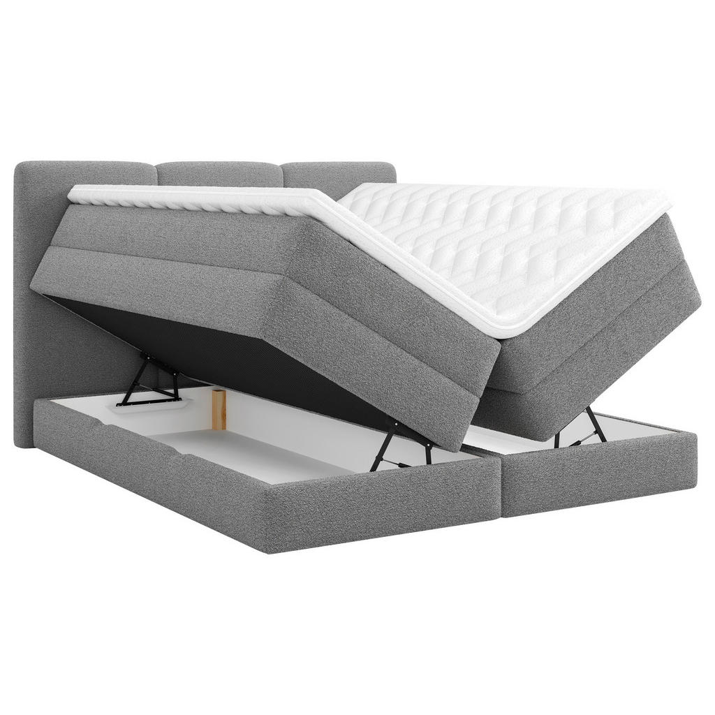 Thumbnail - Mid.you Boxspringbett, Anthrazit, Holz, Textil, Holzwerkstoff, H2 + H3, Höhe ca. 19 cm, 180x200 cm, Bettkasten, gepolste...