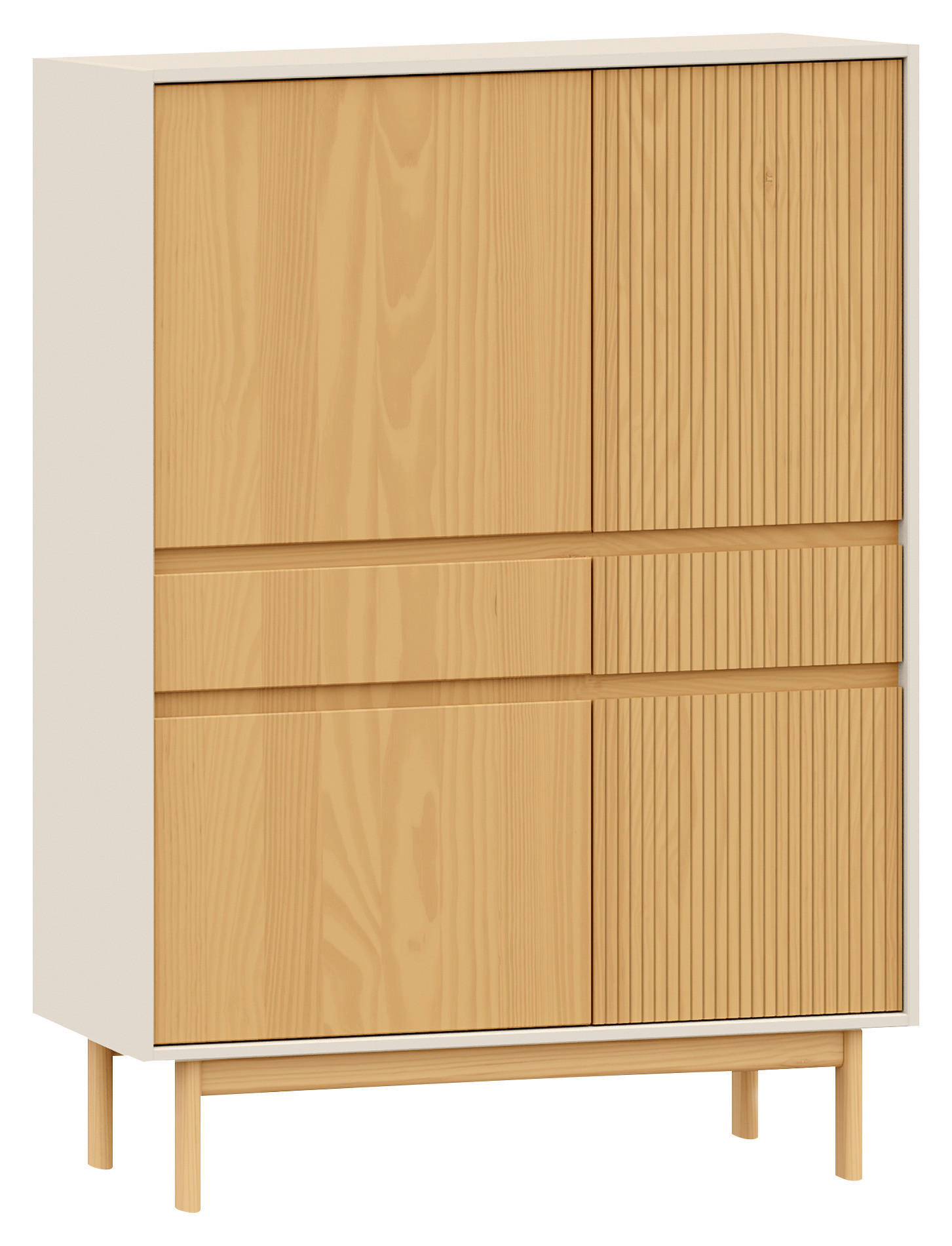 HIGHBOARD Cava  in 102/136/42 cm  - Beige/Naturfarben, Design, Holz (102/136/42cm) - Livetastic