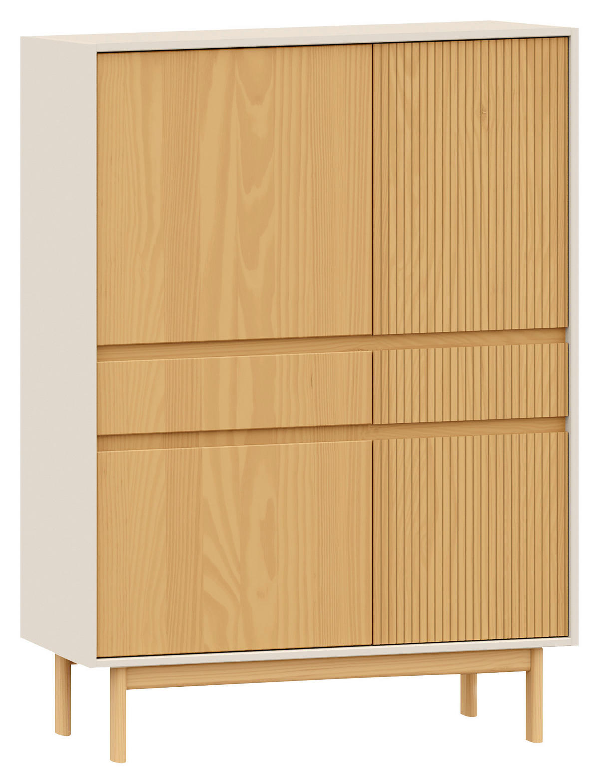 HIGHBOARD Cava  in 102/136/42 cm  - Beige/Naturfarben, Design, Holz (102/136/42cm) - Livetastic