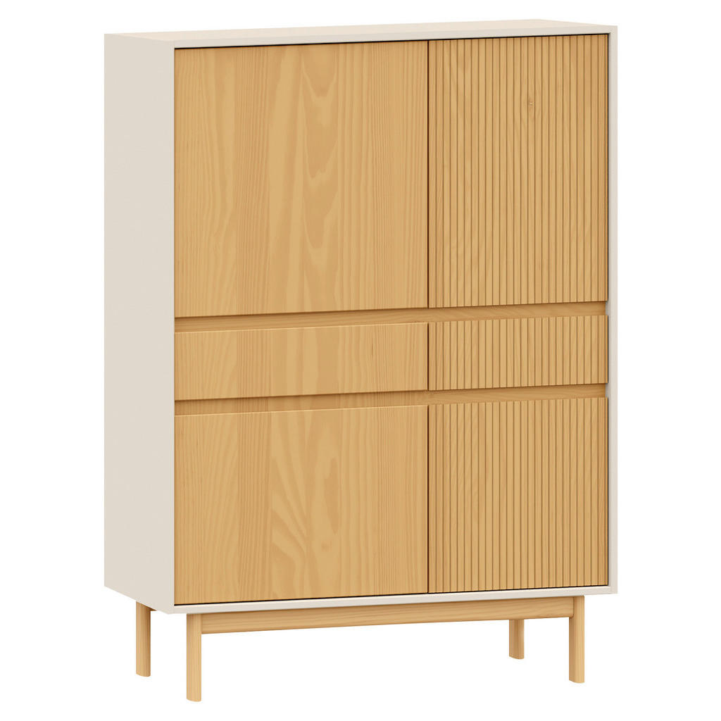 Livetastic VYSOKÁ KOMODA, pínia, farba pínie, kašmírová, 102/136/42 cm