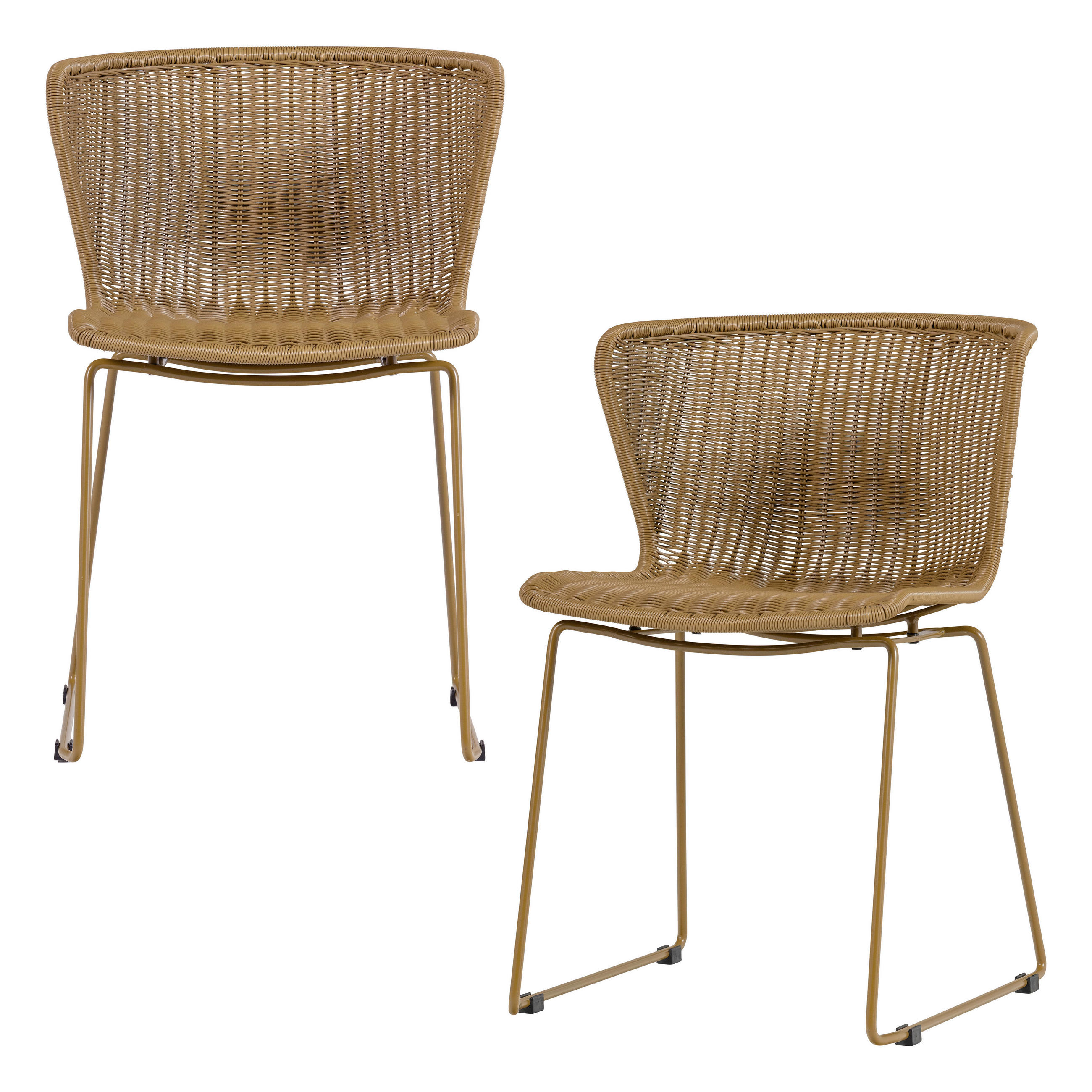 GARTENSTUHL-SET Metall, Kunststoff Naturfarben  - Naturfarben, MODERN, Kunststoff/Metall (55/78/54cm) - Livetastic