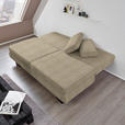 SCHLAFSOFA Macy in Sandfarben  - Sandfarben/Wengefarben, Design, Holz/Textil (203/94/100cm) - Novel
