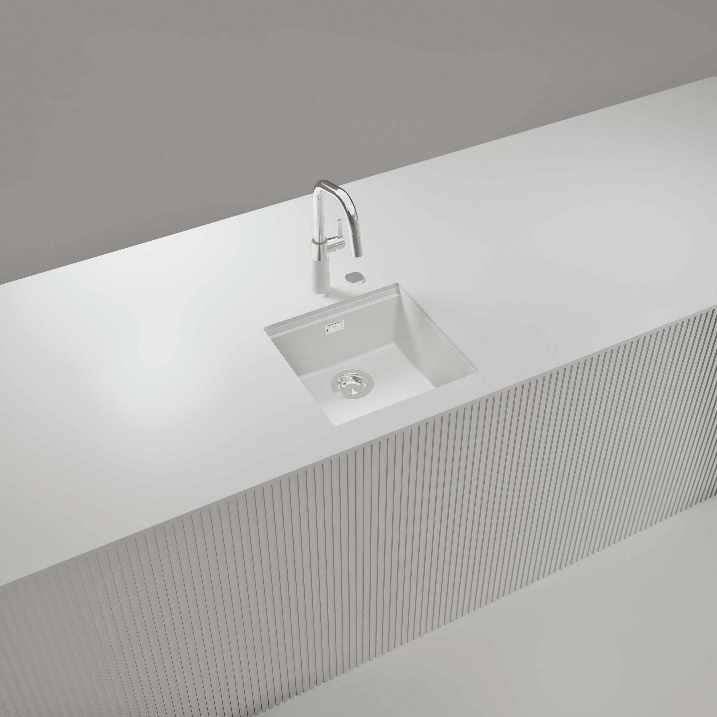 SPÜLE KIRN100UDAY  - Weiß, Basics, Stein (45,6/28,9/45,6cm) - Schock