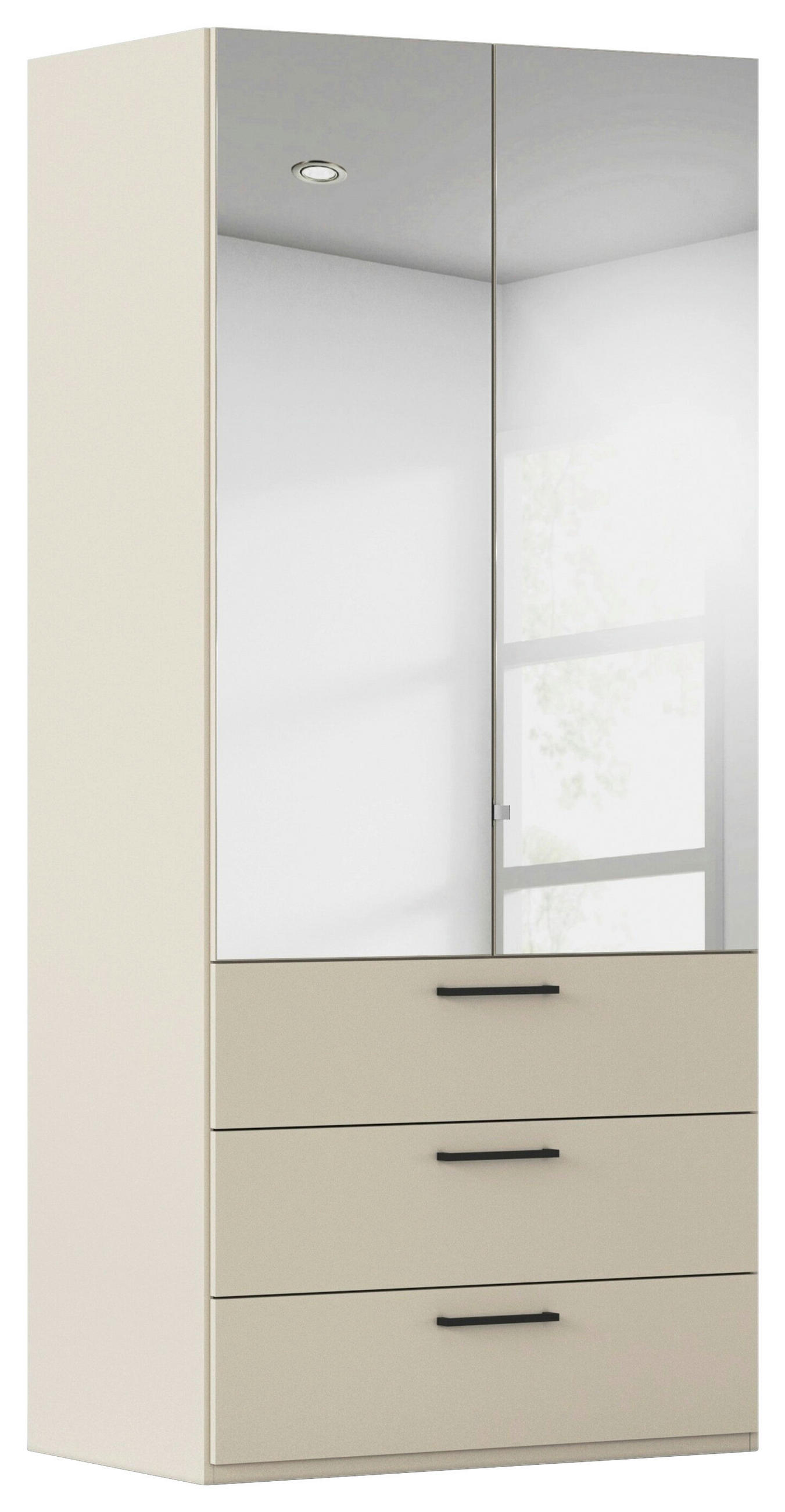 DREHTÜRENSCHRANK 101/235/61 cm,  in Champagner, 2-türig  - Chromfarben/Champagner, Basics, Glas/Holzwerkstoff (101/235/61cm) - Novel
