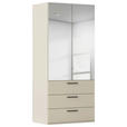 DREHTÜRENSCHRANK 101/235/61 cm,  in Champagner, 2-türig  - Chromfarben/Champagner, Basics, Glas/Holzwerkstoff (101/235/61cm) - Novel