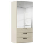 DREHTÜRENSCHRANK 101/235/61 cm,  in Champagner, 2-türig  - Chromfarben/Champagner, Basics, Glas/Holzwerkstoff (101/235/61cm) - Novel