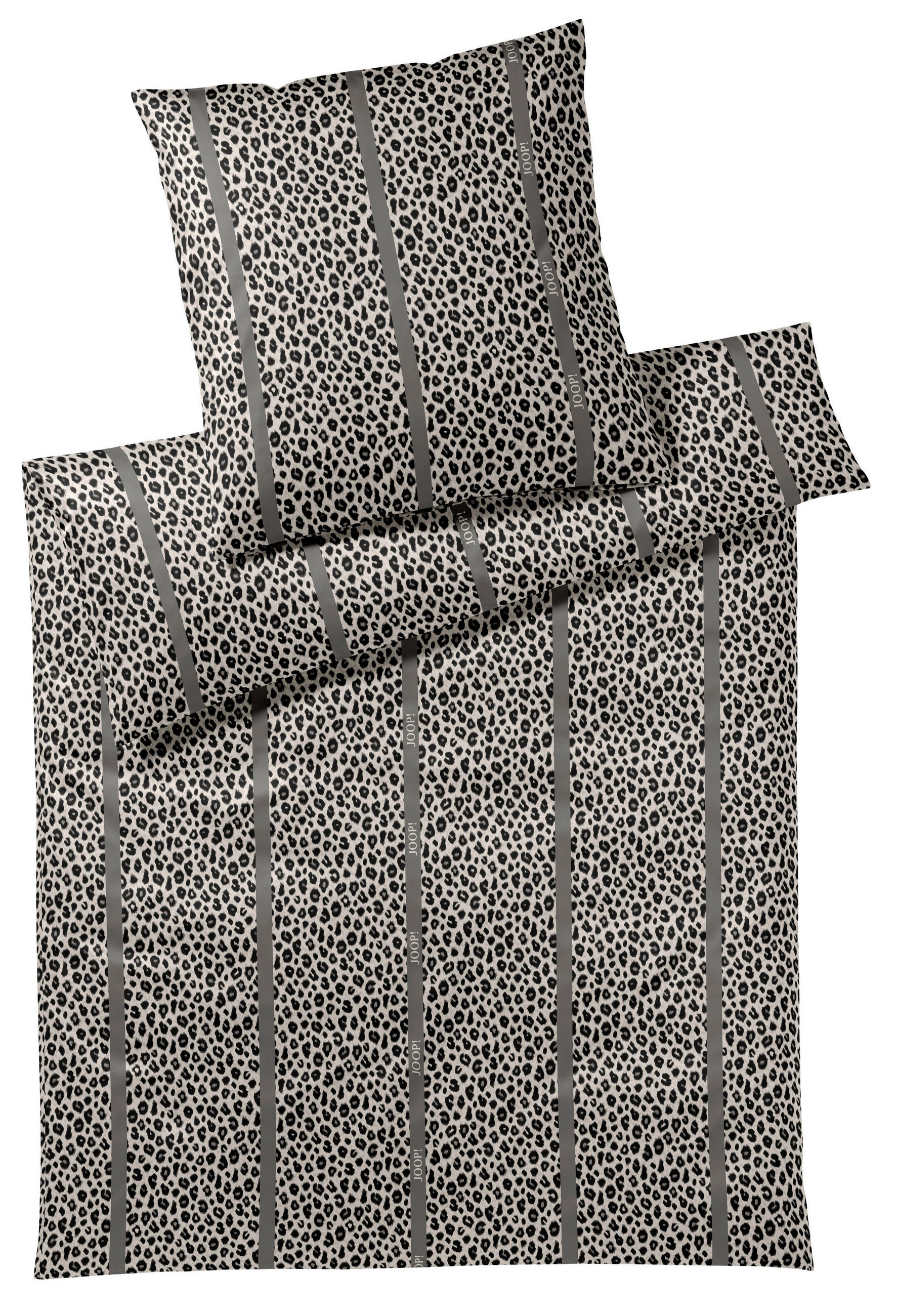 BETTWÄSCHE 2-teilig Leo Stripe Makosatin 135/200 cm  - Grau, Design, Textil (135/200cm) - Joop!