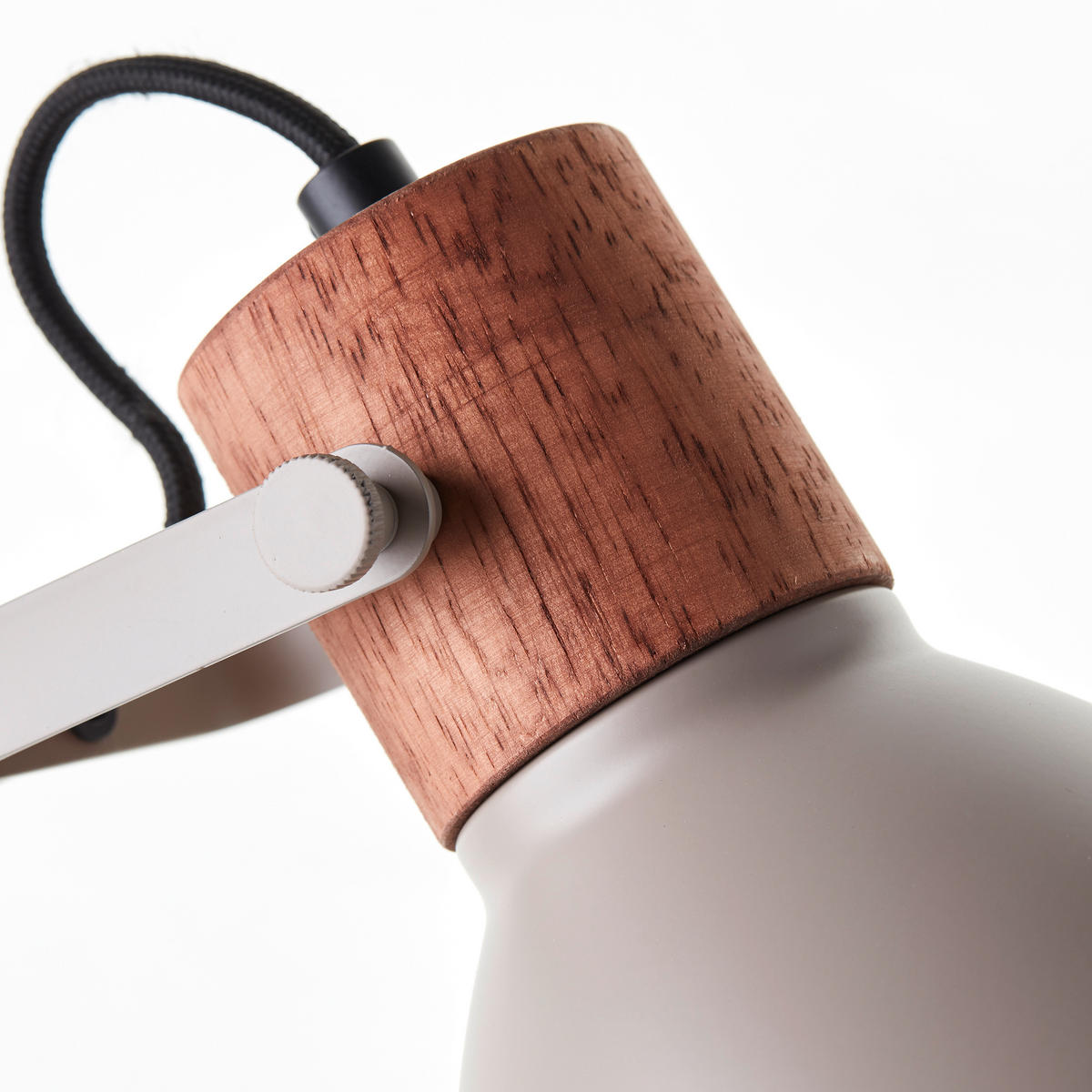 TISCHLEUCHTE - Taupe, Basics, Holz/Metall (18/52/28,5cm) - Brilliant