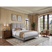 BOXSPRINGBETT 120/200 cm  in Grau  - Schwarz/Naturfarben, MODERN, Holzwerkstoff/Textil (120/200cm) - MID.YOU