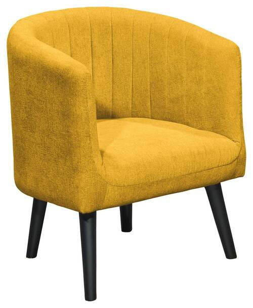 COCKTAILSESSEL Mikrovelours Gelb    - Gelb/Schwarz, Basics, Holz/Textil (61/82/58cm) - Livetastic