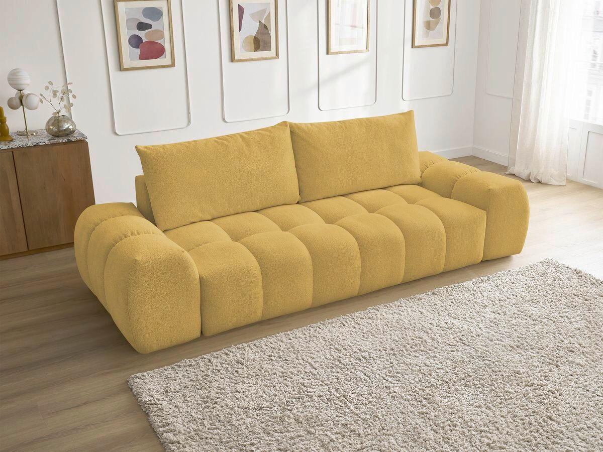 3-SITZER-SOFA EVEREST Flachgewebe Gelb  - Gelb/Schwarz, MODERN, Kunststoff/Textil (278/90/115cm)