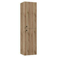 MIDISCHRANK 35/140/32 cm  - Eichefarben/Schwarz, MODERN, Holzwerkstoff/Metall (35/140/32cm) - P & B