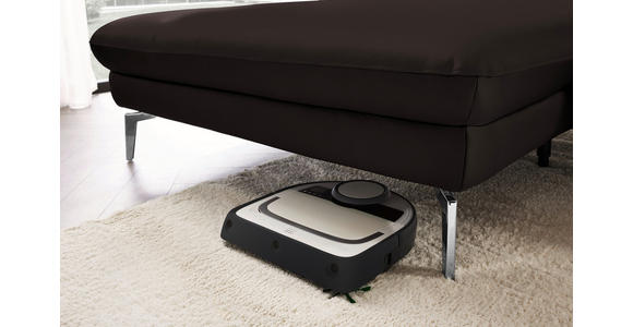 ECKSOFA in Echtleder Dunkelbraun 157/325 cm - Dunkelbraun/Schwarz, Design, Leder/Metall (157/325cm) - Dieter Knoll