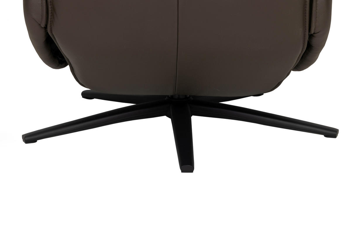 RELAXSESSEL Lederlook Echtleder    - Schwarz/Braun, Design, Leder/Holz (79/110/83cm) - Livetastic