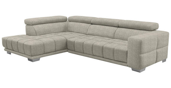 ECKSOFA  in Chenille Beige  207/301 cm  - Chromfarben/Beige, Design, Textil (207/301cm) - Xora