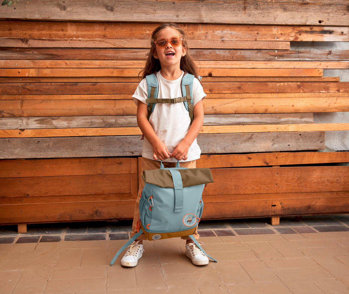 KINDERRUCKSACK Rolltop  - Hellblau, Basics, Textil (23/11/32,5cm) - Lässig