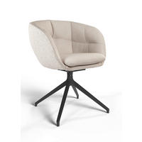 ARMLEHNSTUHL  Beinauswahl, Sitzfläche 360° drehbar, Stoff-/Lederauswahl Jacquard  Sandfarben  - Sandfarben/Schwarz, Design, Textil/Metall (62/81/63cm) - Dieter Knoll