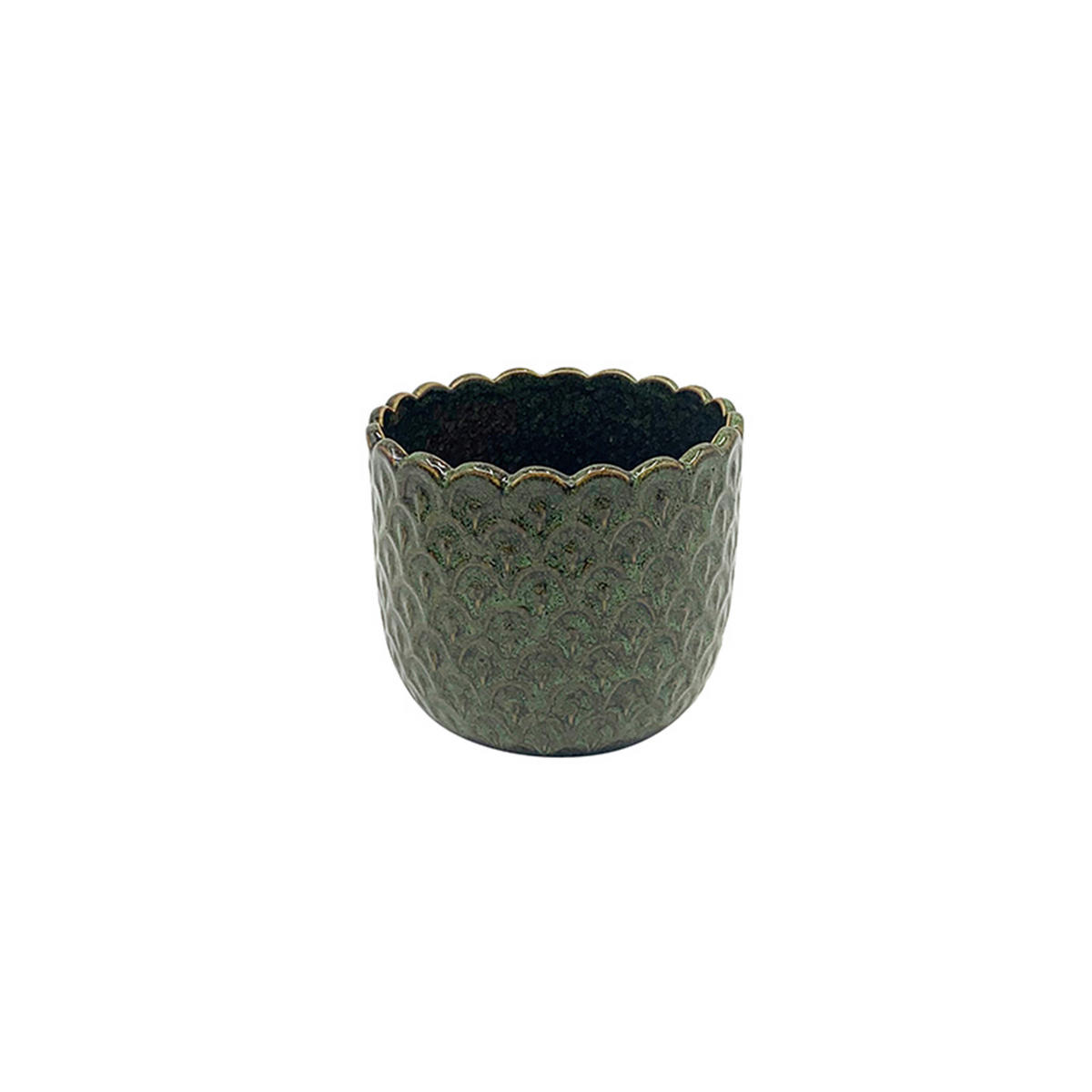 ÜBERTOPF - Grün, Natur, Keramik (16,5/14,5cm) - Ambia Home