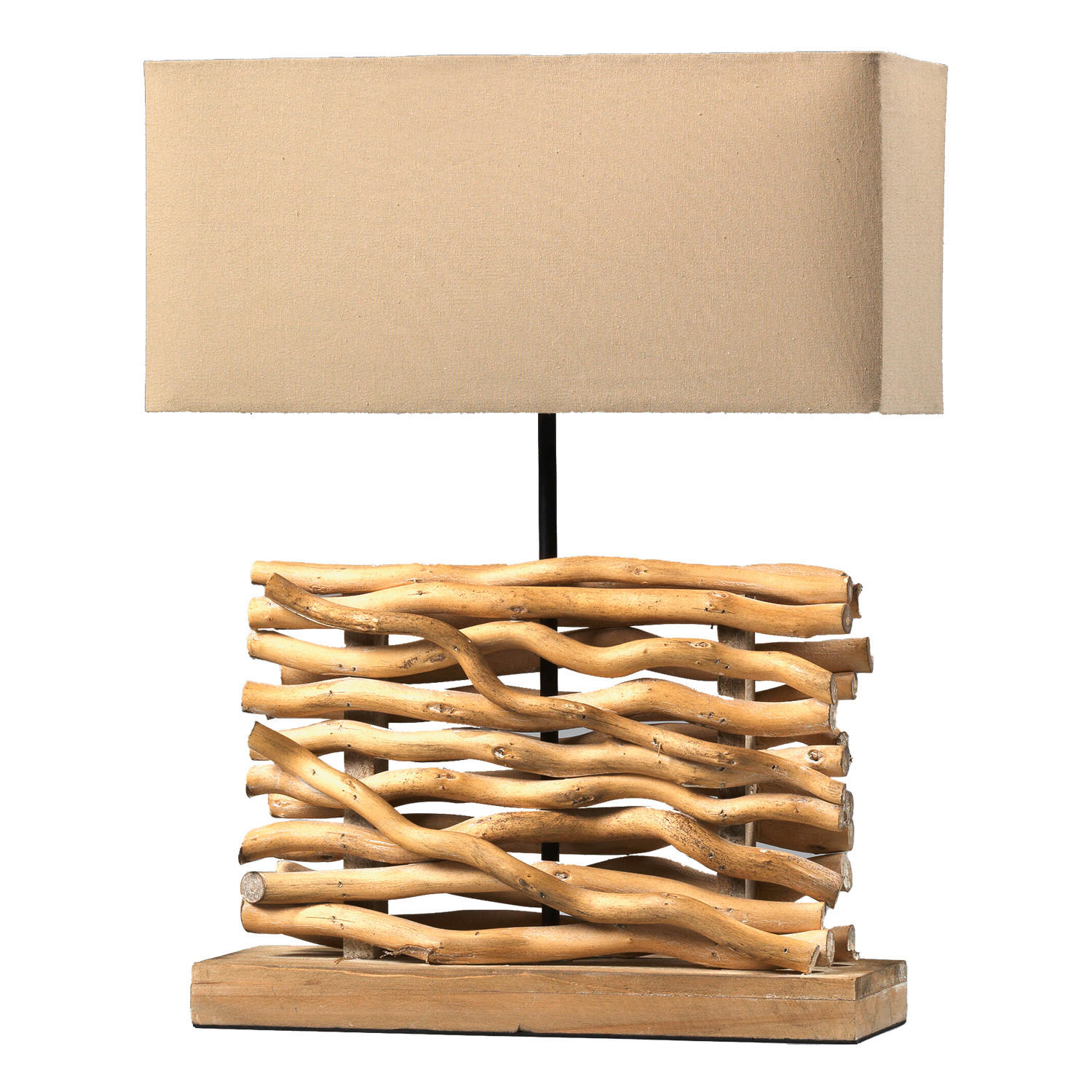 TISCHLEUCHTE 40/50/15 cm   - Hellbraun, Natur, Holz/Textil (40/50/15cm)