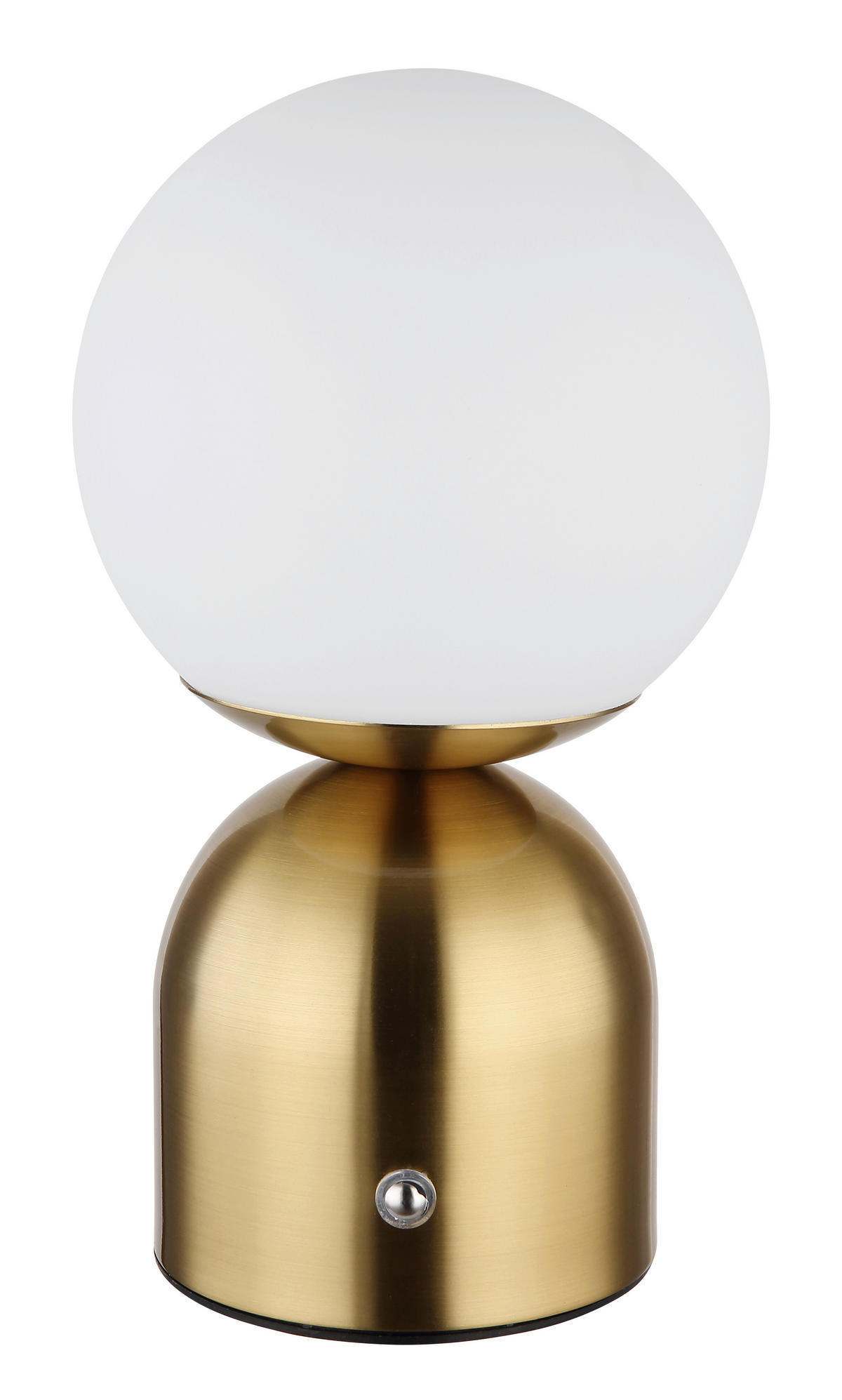 AKKU-TISCHLEUCHTE - Messingfarben/Opal, Konventionell, Kunststoff/Metall (12/21cm) - Globo