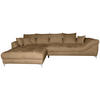ECKSOFA Rostfarben Chenille  - Chromfarben/Rostfarben, KONVENTIONELL, Textil/Metall (227/329cm) - Carryhome