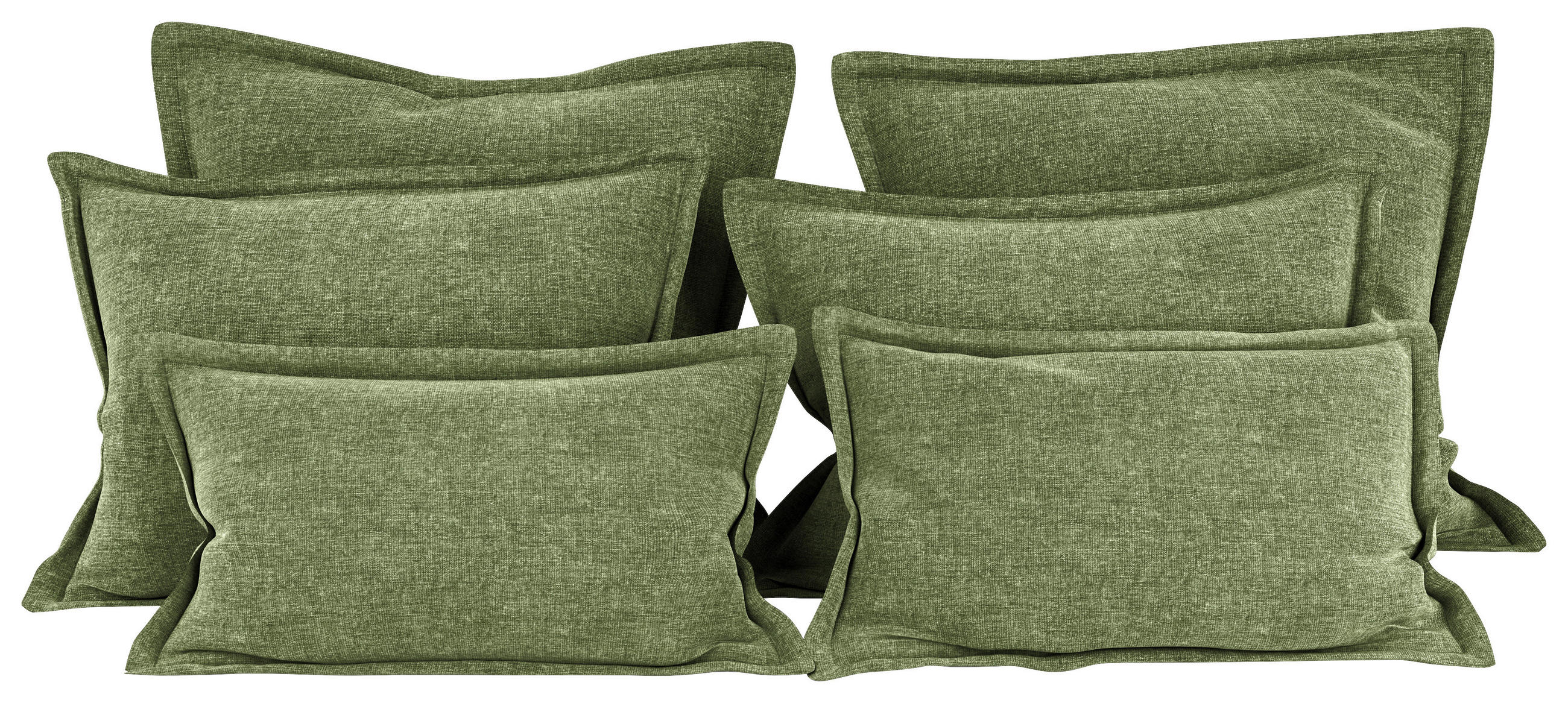ZIERKISSENSET 6-teilig  - Grün, MODERN, Textil (70-50/60-25/10cm) - MID.YOU