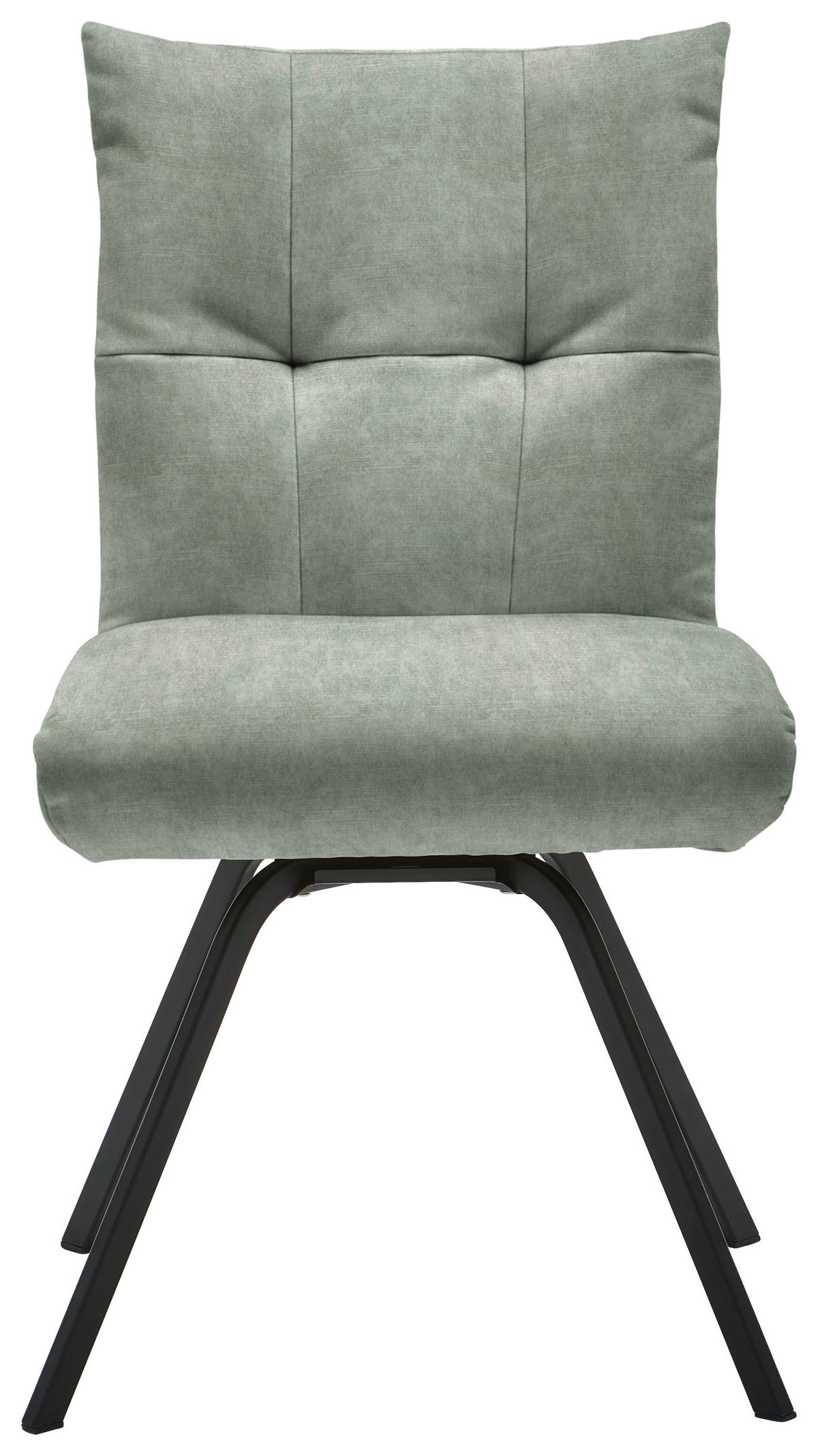 STUHL  in Velours Textil  - Graublau/Schwarz, Design, Textil/Metall (50/84/68cm) - Welnova