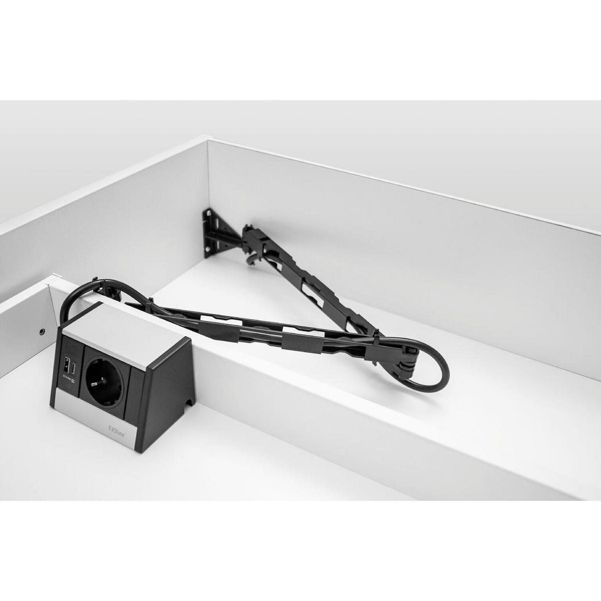 KABELKANAL  in Schwarz  - Schwarz, Basics, Kunststoff/Metall (3,05/12,6/30,5cm) - HKT
