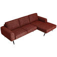 ECKSOFA in Struktur Rostfarben  - Rostfarben/Schwarz, Design, Textil/Metall (262/157cm) - Novel