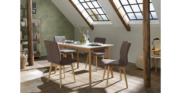 ESSTISCH in Holz, Holzwerkstoff 120/80/75 cm  - Eichefarben/Weiß, Design, Holz/Holzwerkstoff (120/80/75cm) - Carryhome