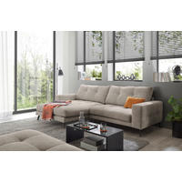 ECKSOFA ROCKPORT Greige Webstoff  - Greige/Schwarz, Basics, Textil/Metall (171/247cm) - Livetastic