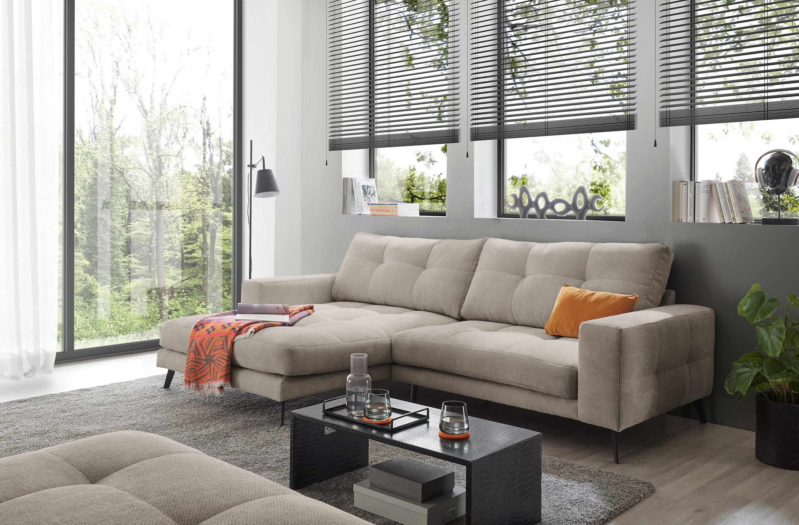 Livetastic ROHOVÁ SEDAČKA, textil, šedobéžová