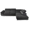 ECKSOFA Schwarz, Dunkelgrau Webstoff  - Dunkelgrau/Schwarz, Design, Textil/Metall (280/235cm) - Hom`in