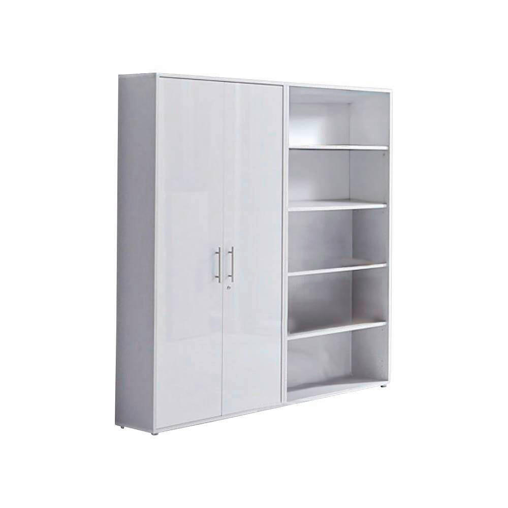 Mid.you Aktenschrank Office Edition - SW Set 1 hoch Grau, Weiß 168.8x185.6x33 cm