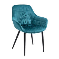 ŽIDLE S PODRUČKAMI, samet, tyrkysová - černá/tyrkysová, Moderní, kov/textil (63/81,5/61cm) - Livetastic