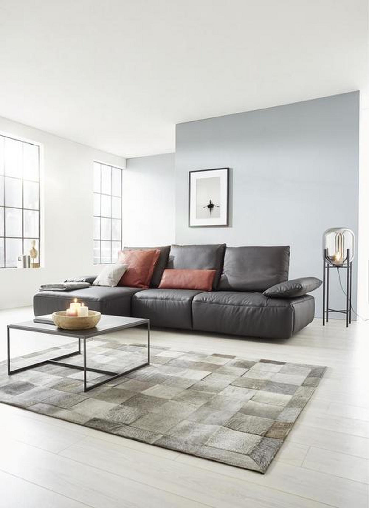 COUCHTISCH 70/70/35 cm quadratisch Anthrazit  - Anthrazit/Alufarben, Design, Keramik/Metall (70/70/35cm) - Dieter Knoll