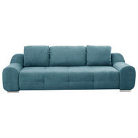 BIGSOFA in Flachgewebe Türkis  - Türkis, Basics, Textil/Metall (266/70/102cm) - Sit & More