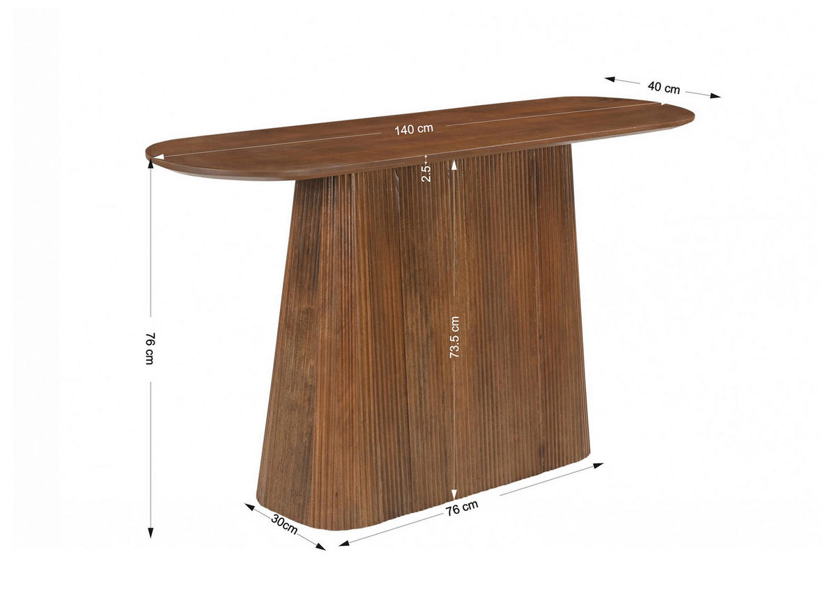 KONSOLENTISCH in Holz   140/76/40 cm  - Naturfarben, Design, Holz (140/40/76cm) - MID.YOU