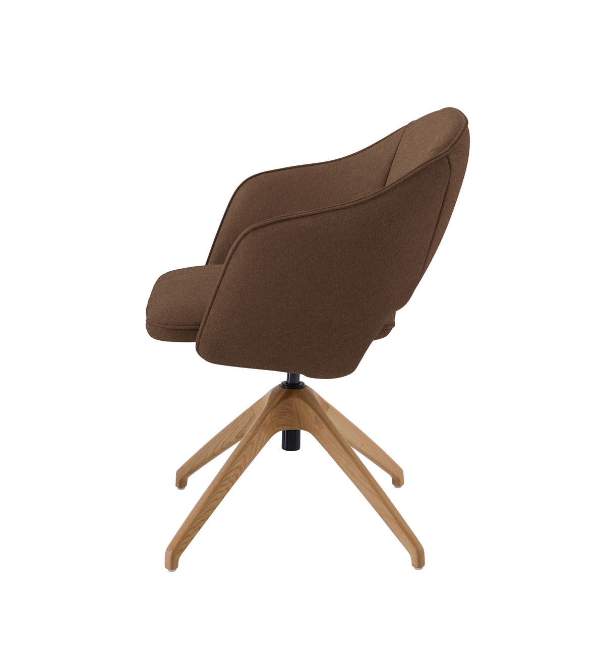 ARMLEHNSTUHL  in Echtleder naturbelassen  - Wildeiche/Braun, Design, Leder/Holz (63/74-90/57-73cm) - Koinor