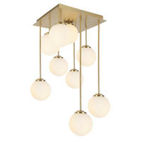 HÄNGELEUCHTE 31/31/55,5 cm   - Goldfarben/Weiß, Trend, Glas/Metall (31/31/55,5cm) - Novel