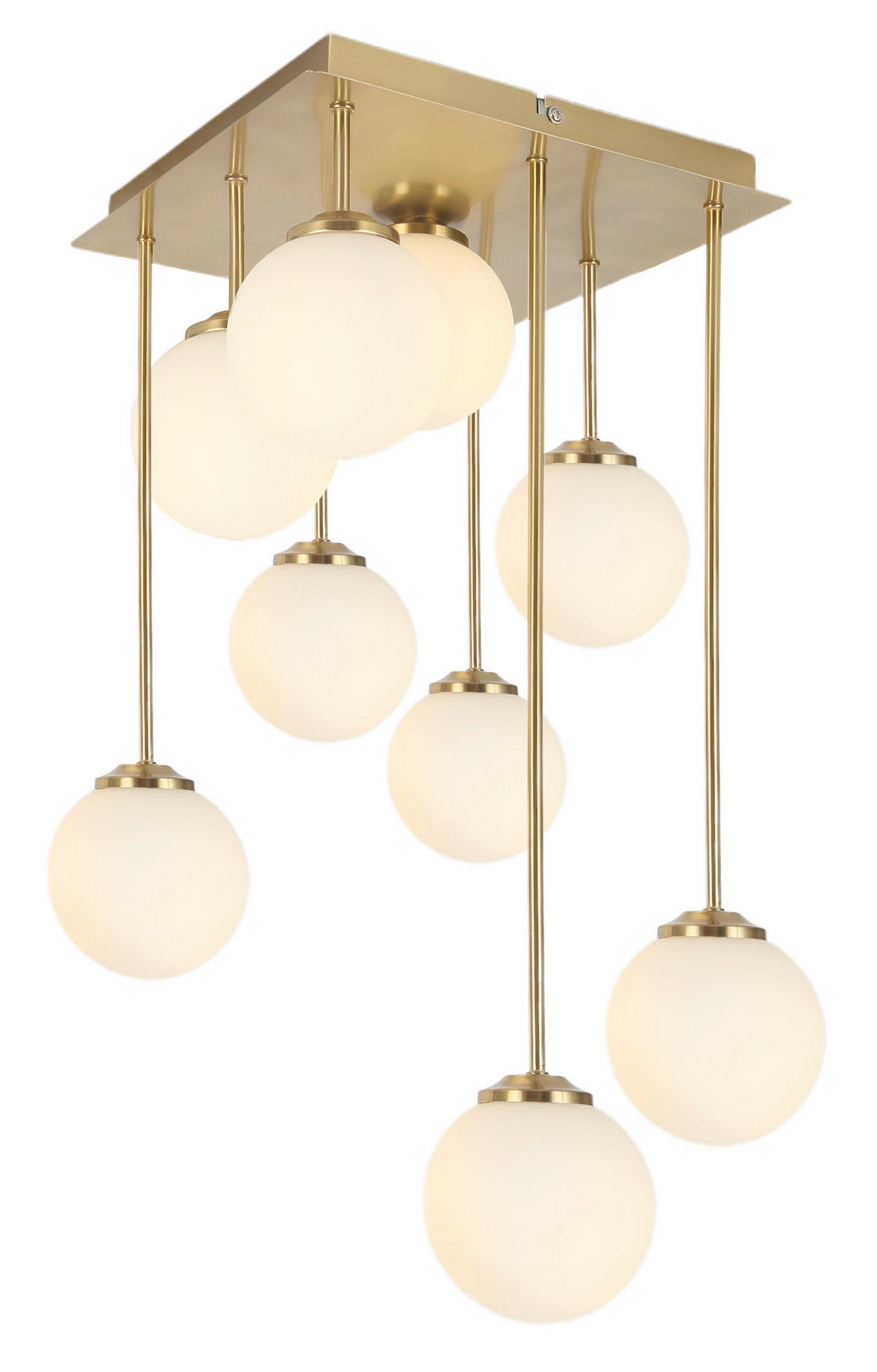 HÄNGELEUCHTE 31/31/55,5 cm   - Goldfarben/Weiß, Trend, Glas/Metall (31/31/55,5cm) - Novel