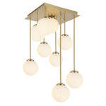 HÄNGELEUCHTE 31/31/55,5 cm  - Goldfarben/Weiß, Trend, Glas/Metall (31/31/55,5cm) - Novel